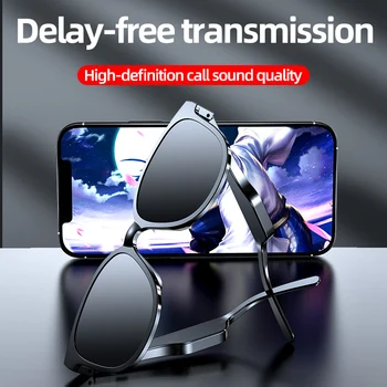 Kemik İletim Bluetooth Gözlük Polarize Akıllı Güneş Gözlüğü HD Mic İle Sesli Arama sürüş gözlükleri Uyumlu IOS Android