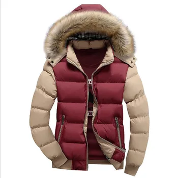 Yeni Kış Rüzgarlık Ceket Ceket Erkek Sıcak Kalınlaşma Soğuk Polar Parkas Kürk Yaka Kapşonlu erkek Ceket Adam Rahat Marka Paltolar 1