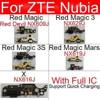 USB Şarj Kurulu ZTE Nubia Kırmızı Sihirli 3 3S Mars X NX616J NX619J NX629J Kırmızı Şeytan NX609J USB şarj doku Kurulu Onarım Parçaları 1