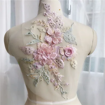 Ağır Sanayi Büyük Dalga 3D Boncuklu Dantel Kumaş düğün elbisesi Pullu Dantel Kumaş Seyahat Çekim Çiçek Aksesuarları satın almak online | Giyim dikiş ve kumaş / Birebiregitim.com.tr 11