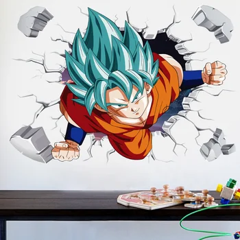 Dragon topu Süper Saiyan Çıkartmalar Son Goku 3 Duvar Çıkartmaları Çocuk Yatak Odası Anaokulu Duvar Kağıdı Dekor Çıkartmaları Ev Dekorasyon