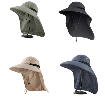 Yaz Unisex güneş şapkası Ayarlanabilir Balıkçılık Kova Şapka Pamuk Geniş Ağız Tırmanma Kap güneş koruma şapkası Açık Hava Etkinliği İçin