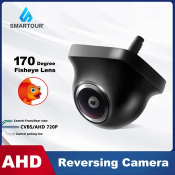 Smartour AHD 720 P Geri Kamera 170 Derece Otomobil Gece Görüş Kamera Balıkgözü Lens Ön / Arka Görüş Kamerası