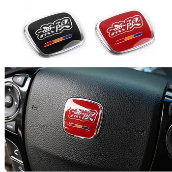 Mugen Güç Kırmızı Ve Siyah direksiyon kılıfı Tekerlek Göbeği Kapaklar Yarış Amblemler Honda Civic Jazz Accord