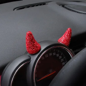 Süper Sevimli Güzel Şeytan Boynuzları Araba direksiyon Dashboard Metre Hood dekorasyon çıkartması Süs Mini Cooper S için Bir JCW