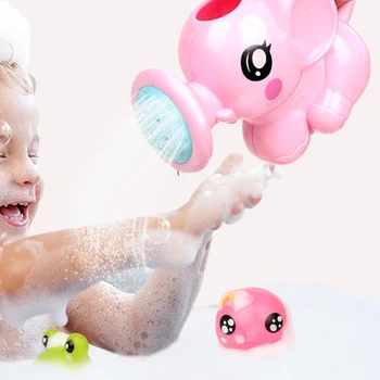 ABS Bebek Banyo Oyuncakları Güzel Plastik Fil Şekli Su Sprey Çocuklar için Karikatür Duş Plaj Yüzme Çocuklar Sulama Oyuncaklar 2