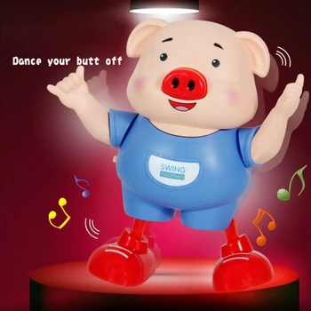 Dans domuz elektrikli oyuncak kızlar ve erkekler için müzik bebek Popüler domuz müzik bebek ışık oyuncaklar bebekler bebek çocuk müzikal oyuncaklar 2