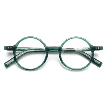 Lüks Asetat Optik Gözlük Çerçeveleri Vintage Yuvarlak Erkek Kadın Moda Bilgisayar Gözlük 51002 1