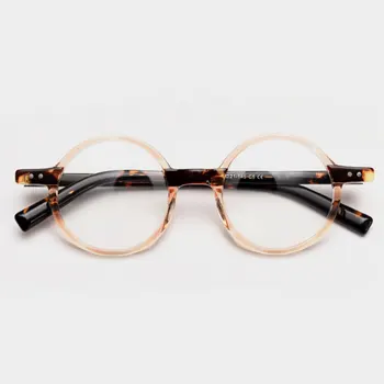 Lüks Asetat Optik Gözlük Çerçeveleri Vintage Yuvarlak Erkek Kadın Moda Bilgisayar Gözlük 51002 2
