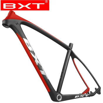 BXT Karbon MTB bisiklet iskeleti 29er dağ bisikleti frameset 29 inç karbon BSA çerçeve 3K örgü hiçbir logo disk fren 160mm