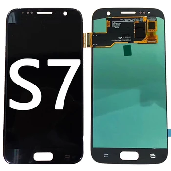 SÜPER AMOLED samsung LCD Galaxy S7 lcd ekran Çerçeve ile Çerçeve İle Dokunmatik Ekran Digitizer S7 G930F G930A G930V Montaj 1