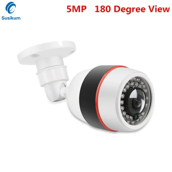 5MP Balıkgözü IP Kamera Açık Su Geçirmez 1.7 mm Lens 180 Derece IR Gece Görüş Video Gözetim Kamera ONVİF Yüz Algılama 1