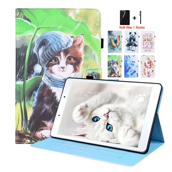 Samsung kılıfı Tab A 8 8.0 inç 2019 SM - T290 Sevimli Kedi Panda Boyalı Tablet Kapak Funda Samsung Galaxy Tab A8 2019 Kılıf 1