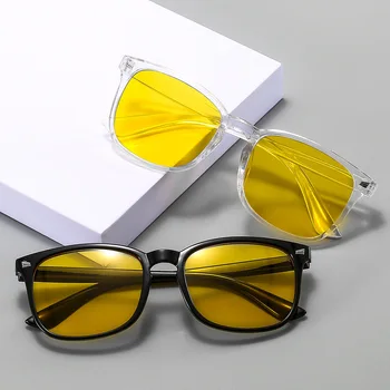 Marka Tasarımcısı 2021 yeni Güneş Gözlüğü Kadın erkek Lüks Plastik güneş gözlüğü Klasik Retro unisex kare güneş gözlüğü sarı lensler 1