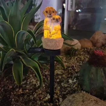 Güneş Meerkat bahçe lambası Açık LED çim lambası Bahçe Dekorasyon için Su Geçirmez hayvan ışıkları Açık Güneş fener direği
 2