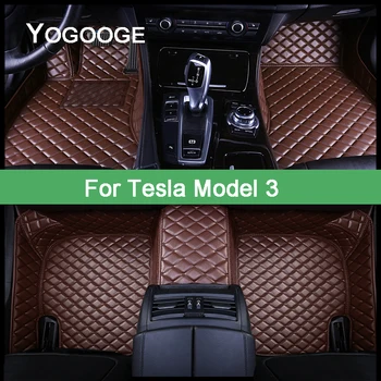YOGOOGE Araba Paspaslar Tesla Modeli 3 2018 2019 2020 2021 2020 2022 Yıl Ayak Coche Aksesuarları Oto