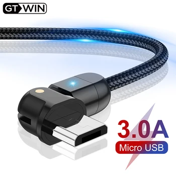 GTWIN 180 mikro USB kablosu 3A Hızlı Şarj Xiaomi Redmi İçin Samsung Huawei Mikro Usb Veri Kablosu Android Telefon Mikro USB kablosu