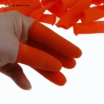 100 adet Çok Fonksiyonlu Parmak Eldiven Lateks Kauçuk Parmak Kapakları Koruyucu Nemli Yerleşimler Anti-statik Koruyucu 1