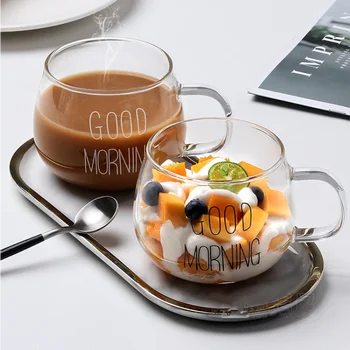 Yaratıcı cam bardak çift katmanlı kahve fincanı kupa Avrupa tarzı drinkware kolu ile Şeffaf süt kupa yalıtımlı çay fincanı satın almak online | İçecek / Birebiregitim.com.tr 11