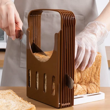 Thanstar Katlanabilir Tost Dilimleme Tutucu Taşınabilir Ekmek Kesme Rafı BakingTool Kek Ayar Kalınlığı Mutfak Aksesuarları