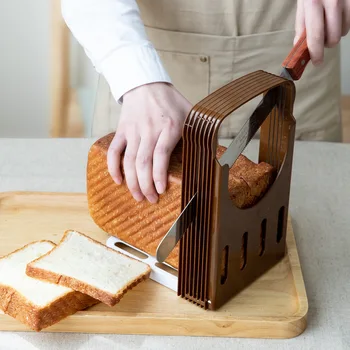 Thanstar Katlanabilir Tost Dilimleme Tutucu Taşınabilir Ekmek Kesme Rafı BakingTool Kek Ayar Kalınlığı Mutfak Aksesuarları 2