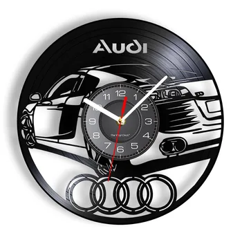 Modern Tasarım Araba Otomotiv Vinil Kayıt duvar saati Vintage Retro Yarış Arabası El Yapımı Dekor Timepiece Benzersiz Hediye Fikri Adam İçin 1