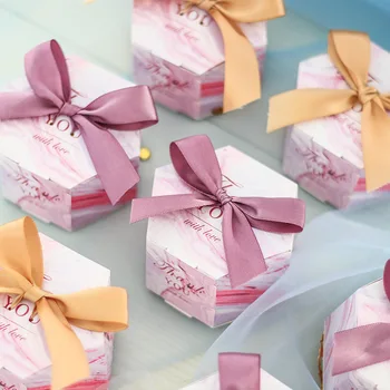 50 adet Yeni Yaratıcı Ebru Tarzı Şeker Kutuları Doğum Günü Partisi Favor Hediye Kutusu Paketi Bebek Duş Kağıt Çikolata Kutuları 1