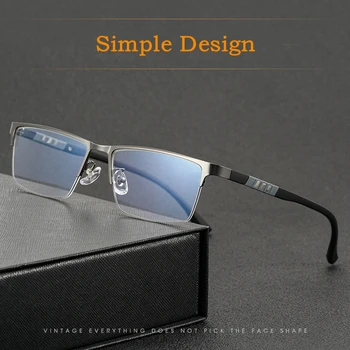 YIMARUILI Iş Ultralight Titanyum Alaşım Gözlük Çerçeve Miyopi Fashio Optik Reçete Yarım Çerçeve Gözlük Erkekler P9806