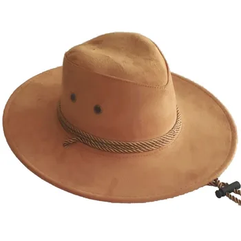 Erkek Yaz güneş şapkası Düz Renk Serin Batı kovboy şapkası Düz Düz Renk erkek Doruğa Kap Büyük Batı Halat Şövalye kovboy şapkası 2