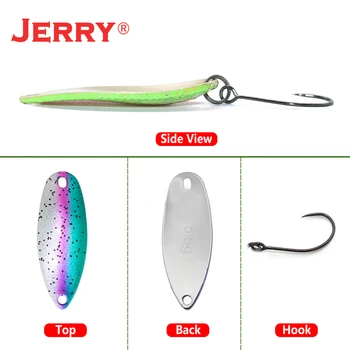 Jerry 1 adet 2g 3.5 g 5.5 g döküm balıkçılık kaşık ultralight tatlısu pirinç metal yem alabalık pike bas göl iplik pesca 2