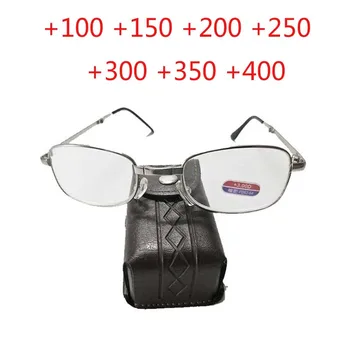 Katlanır okuma gözlüğü Kadın Metal Hipermetrop katlanabilir Gözlük Diyoptri +1.0 1.5 2.0 2.5 3.0 Erkekler için Presbiyopik Gözlük