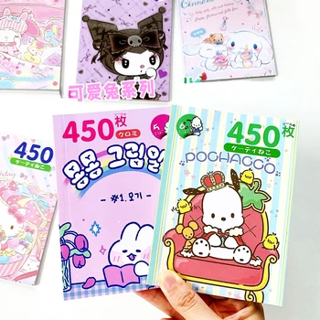 Japon çıkartma kitabı Köşe Yaratıklar Gooka Karikatür Sevimli Etiket Kuromi Melodi El Kitabı Dekorasyon 2