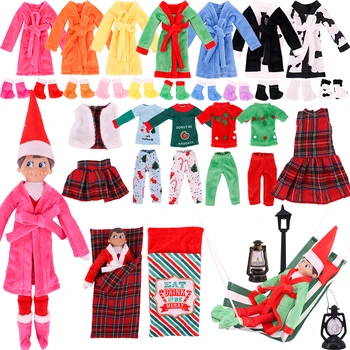 Noel Büyük Elf Aksesuarları Pijama Uyku Tulumu Göz Maskesi Ceket Pelerin Kawaii Kardan Adam Noel Ağacı Kıyafet oyuncak bebek giysileri Oyuncaklar