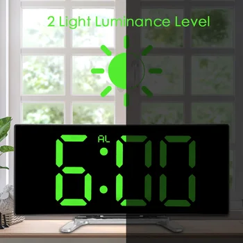 Dijital alarmlı saat Saat Dimmabl Masa Saati LED Ekran Alarm Elektronik Saatler Ev Dekor İçin LED Masa Saati Sıcaklık göstergesi 1