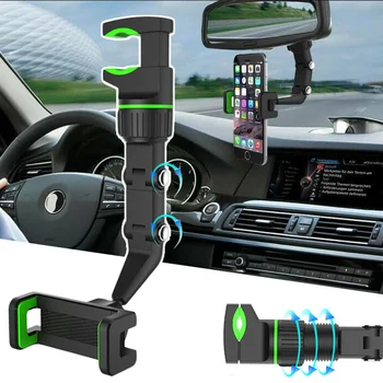 Araba için çok işlevli telefon tutucu 360 Derece Rotasyon Oto dikiz aynası Koltuk Asılı sabitleme kıskacı Evrensel Cep telefon braketi