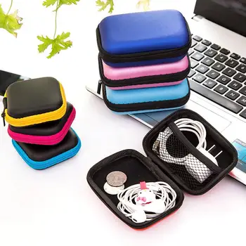 Sert kulaklık kutusu Eva Deri Kulaklık saklama çantası Koruyucu USB kablo düzenleyici Taşınabilir Kulaklık Kılıfı Kutusu