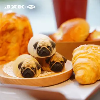 JXK Küçük Bir Pug Gibi Ekmek Modeli Hayvan Pet Köpek Gerçekçi Dekorasyon Fotoğraf Sahne Komik Aksesuar Çocuk Hediye Oyuncak 1