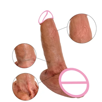 Büyük Gerçekçi Yapay Penis Yumuşak Büyük Penis Vantuz Dick bayanlara Seks Oyuncakları Dildos Kadın Masturbations dilldo Sexyshop dildio 2