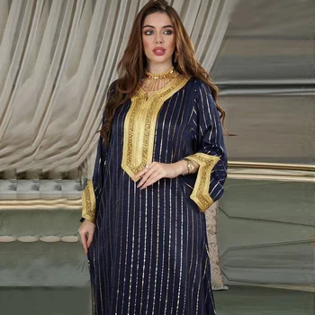 Ramazan Eid Mubarak Kaftan Saten Abaya Dubai Türkiye İslam Pakistan uzun müslüman elbisesi Kadınlar İçin Robe Arabe Longue Djellaba Femme