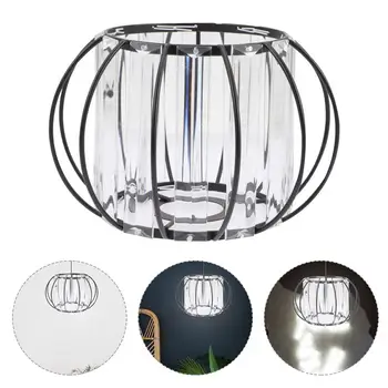 Lamba gölge tonları ışık kolye abajur cam kapak Metal tavan asılı kafes Vintage demir halka Modern masa değiştirme 1