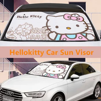 Hellokitty araba güneşlik Kawaii araba güneş koruyucu ısı yalıtım güneşlik karikatür vantuz araba perde güneşlik 1