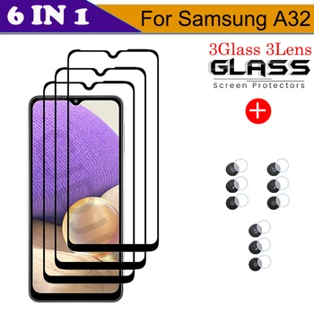 Temperli Cam Samsung Galaxy A32 Ekran Koruyucu patlamaya dayanıklı Cam Samsung A32 Kamera Filmi Samsung A32 1