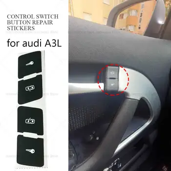 Sol + Sağ Mat Siyah Araba Kapı Kilidi Kontrol Anahtarı Düğmesi Tamir Etiketler Çıkartmaları Audi A3L Sabit Düğme Araba Çıkartmaları Yeni 1