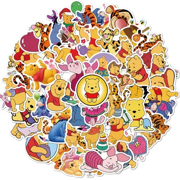 50 ADET Disney Karikatür Winnie The Pooh Çıkartmalar Pooh Ayı Piglet Tigger Sticker Bagaj Dizüstü Su Geçirmez Çıkartmaları Çocuk Oyuncak 2