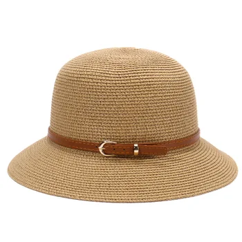 Yeni Doğal Panama Yumuşak Şekilli Hasır Şapka Yaz Kadın Erkek Geniş Ağız Plaj Kemeri güneşlikli kep UV Koruma Fedora Şapka Ayarlanabilir 1
