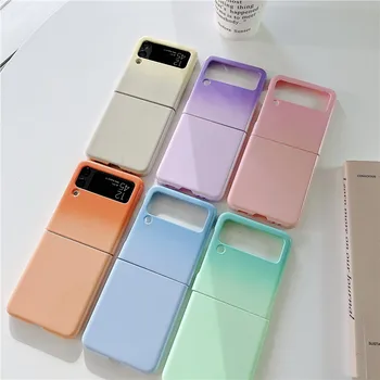 Degrade Şeker Renkler Telefon Kılıfları Samsung Galaxy Z Flip 3 5G Pişirme Boya Plastik sert telefon kılıfı kapak İçin Samsung Z Flip3