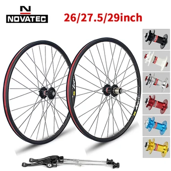 Novatec Dağ bisikleti tekerlek / 26 / 27 5/29 inç D041 / D042 4 rulman 7-11 hız 32H disk fren 29er Alüminyum alaşımlı bisiklet tekerleği