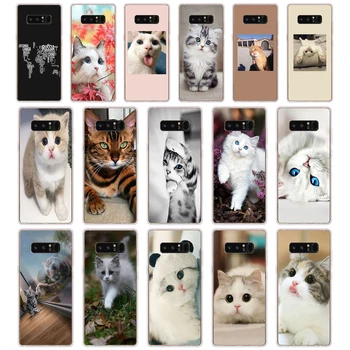 90AA Kedi sevimli Yumuşak Silikon Tpu Kapak telefon Kılıfı için Samsung Galaxy not 4 5 8 9 10 Artı 20 Kılıf