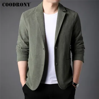 COODRONY Marka Sonbahar Kış Yeni Varış Erkek Takım Elbise Streetwear Moda Rahat Ceket Erkek Giyim Üst Yumuşak sıcak tutan kaban Blazer C8107