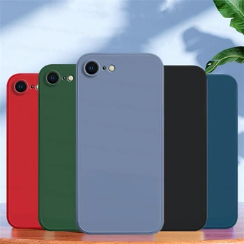 Iphone SE 2022 için Kılıf iPhone SE 2022 2020 6 7 8 Kapak Darbeye Dayanıklı Yumuşak TPU Sıvı Silikon Telefon Case Arka iPhone 2022 için